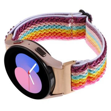 Samsung Galaxy Watch6 / Watch6 Classic / Watch 5 Wave Shape Watch Strap Braided Wrist Band - Rainbow