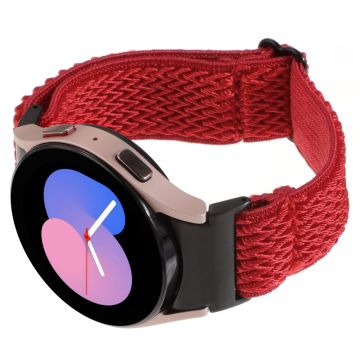 Samsung Galaxy Watch6 / Watch6 Classic / Watch 5 Wave Shape Watch Strap Braided Wrist Band - Red