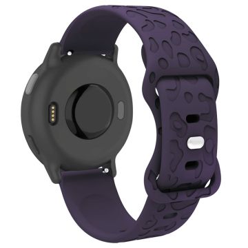 Coros Pace 3 / Apex 46mm / Apex Pro Silicone Band 22mm Leopard Texture Watch Strap - Dark Purple