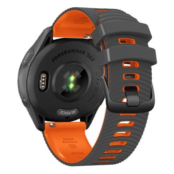 Coros Pace 3 / Apex 46mm / Apex Pro Watch Strap 22mm Dual Color Silicone Band - Dark Grey+Orange