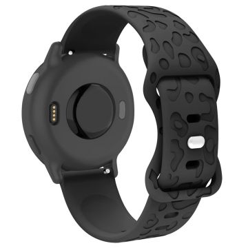 Garmin Venu 2 Plus / vivoactive 5 20mm Silicone Watch Band Leopard Texture Adjustable Strap - Black