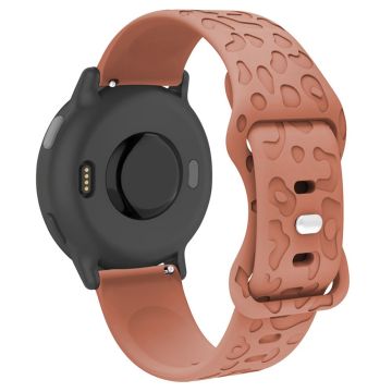 Garmin Venu 2 Plus / vivoactive 5 20mm Silicone Watch Band Leopard Texture Adjustable Strap - Brown