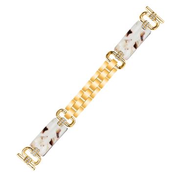 LG Watch Sport Resin Watch Strap Rhinestone Decor Stylish Bracelet Wrist Band - Gold / Nougat