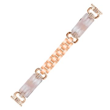 LG Watch Sport Resin Watch Strap Rhinestone Decor Stylish Bracelet Wrist Band - Rose Gold / Pink