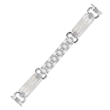 LG Watch Sport Resin Watch Strap Rhinestone Decor Stylish Bracelet Wrist Band - Silver / Pearl White