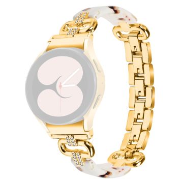 Samsung Galaxy Watch6 20mm Resin and Stainless Steel Strap Replacement Band - Gold / Nougat