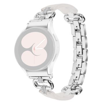 Resin Strap Watch 20mm Watch Band - Silver / Pearl White