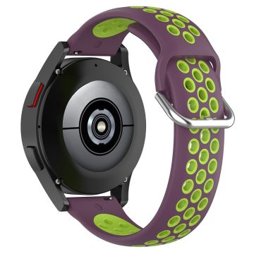 KALEBOL KLB-SSGJ-001 Samsung Galaxy Watch3 45mm Silicone Band 22mm Watch Strap - Purple+Lime