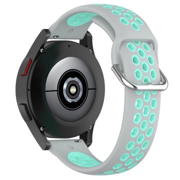 KALEBOL KLB-SSGJ-001 Samsung Galaxy Watch3 45mm Silicone Band 22mm Watch Strap - Grey+Teal Green