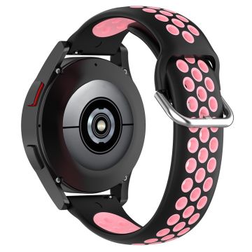 KALEBOL KLB-SSGJ-001 Samsung Galaxy Watch6 Classic 47mm 43mm Silicone Watch Band 20mm Dual Color - Black+Pink