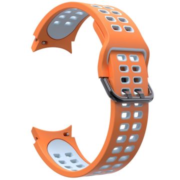 KALEBOL KLB-SSGJ-001 Samsung Galaxy Watch4 / Watch 5 / Watch6 Silicone Watch Band Soft Strap - Orange+Grey