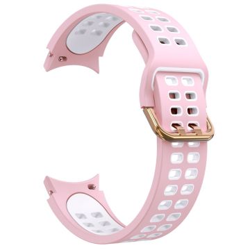 KALEBOL KLB-SSGJ-001 Samsung Galaxy Watch4 / Watch 5 / Watch6 Silicone Watch Band Soft Strap - Pink+White