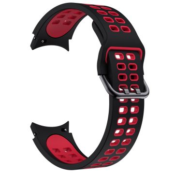 KALEBOL KLB-SSGJ-001 Samsung Galaxy Watch4 / Watch 5 / Watch6 Silicone Watch Band Soft Strap - Black+Red