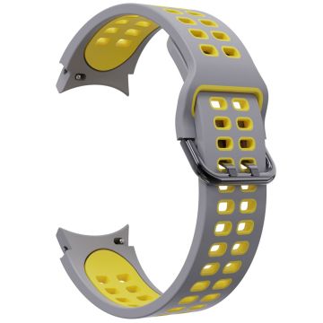 KALEBOL KLB-SSGJ-001 Samsung Galaxy Watch4 / Watch 5 / Watch6 Silicone Watch Band Soft Strap - Grey+Yellow