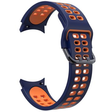 KALEBOL KLB-SSGJ-001 Samsung Galaxy Watch4 / Watch 5 / Watch6 Silicone Watch Band Soft Strap - Midnight Blue+Orange