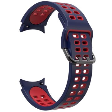 KALEBOL KLB-SSGJ-001 Samsung Galaxy Watch4 / Watch 5 / Watch6 Silicone Watch Band Soft Strap - Midnight Blue+Red