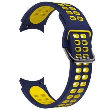 KALEBOL KLB-SSGJ-001 Samsung Galaxy Watch4 / Watch 5 / Watch6 Silicone Watch Band Soft Strap - Midnight Blue+Yellow