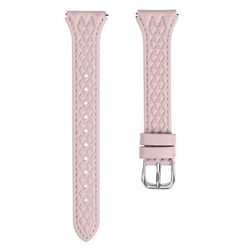 LG Watch Sport Replacement Band Rhombus Imprinted Genuine Cow Leather Watch Strap - Pink