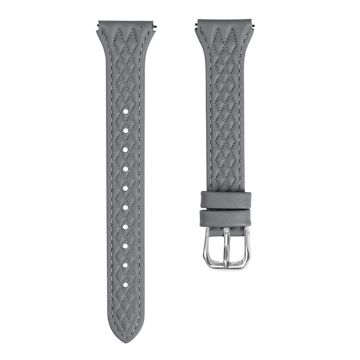 LG Watch Sport Replacement Band Rhombus Imprinted Genuine Cow Leather Watch Strap - Grey