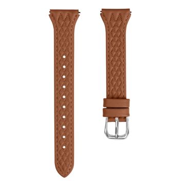 LG Watch Sport Replacement Band Rhombus Imprinted Genuine Cow Leather Watch Strap - Brown