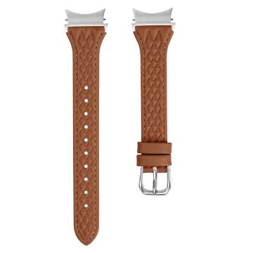 Samsung Galaxy Watch6 40mm / 44mm / Watch6 Classic 43mm / 47mm Watch Strap Top-Layer Cow Leather Watchband - Brown