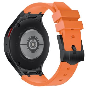 Samsung Galaxy Watch4 / Watch 5 / Watch6 Watch Strap AP Silicone Band Waterproof - Black Buckle+Orange