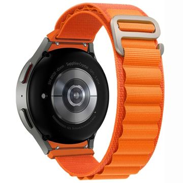 KALEBOL KLB-GSNL-001 Samsung Galaxy Watch6 / Watch6 Classic / Watch 5 Nylon Watch Strap Adjustable Band - Orange