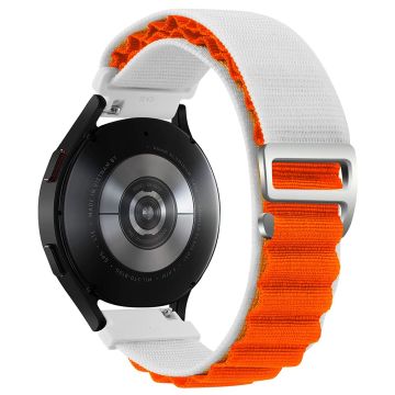 KALEBOL KLB-GSNL-001 Huawei Watch GT 4 41mm / Garmin Venu 3S 18mm Watch Strap Adjustable Nylon Loop Band - Starlight+Orange