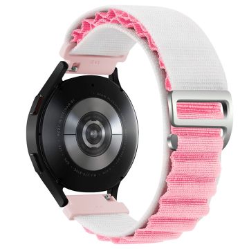 KALEBOL KLB-GSNL-001 Samsung Galaxy Watch6 / Watch6 Classic Nylon Watch Band 20mm Wrist Strap - Starlight+Pink