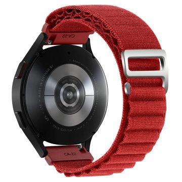 KALEBOL KLB-GSNL-001 Samsung Galaxy Watch6 / Watch6 Classic Nylon Watch Band 20mm Wrist Strap - Red