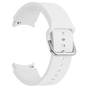 KALEBOL Samsung Galaxy Watch4 / Watch 5 / Watch6 Silicone Watch Bands Waterproof Soft Strap - White