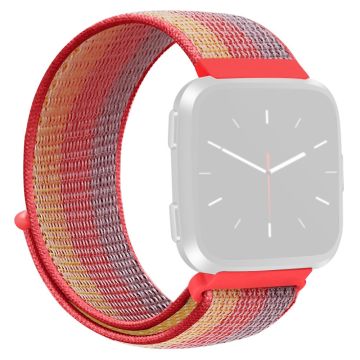 KALEBOL KLB-NLHH-001 Fitbit Versa 3 / Versa 4 / Sense / Sense 2 Watch Band Nylon Loop Strap - Red