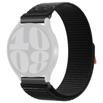 KALEBOL KLB-NLHH-002 Samsung Galaxy Watch6 / Watch6 Classic 20mm Watch Band Nylon Loop Strap - Deep Black