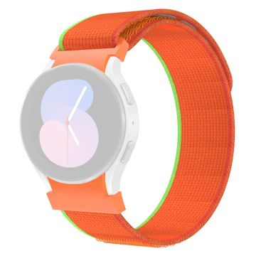 KALEBOL KLB-YJNLHH-001 Samsung Galaxy Watch4 / Watch 5 / Watch6 Nylon Band Loop Wristband - Orange+Green