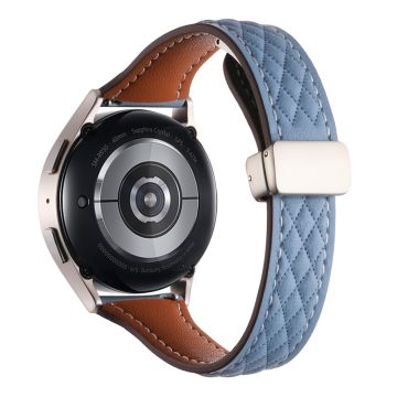 Samsung Galaxy Watch6 Classic / Watch6 Watch Strap 20mm Folding Buckle Genuine Cow Leather Band - Blue