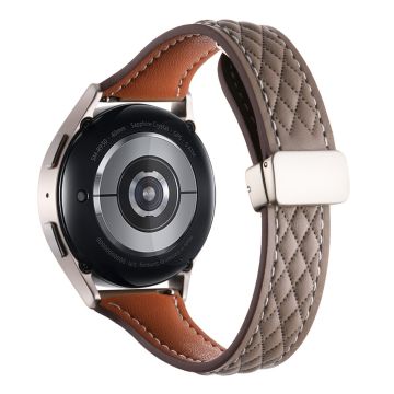 Samsung Galaxy Watch6 Classic / Watch6 Watch Strap 20mm Folding Buckle Genuine Cow Leather Band - Taupe