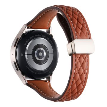 Samsung Galaxy Watch6 Classic / Watch6 Watch Strap 20mm Folding Buckle Genuine Cow Leather Band - Brown