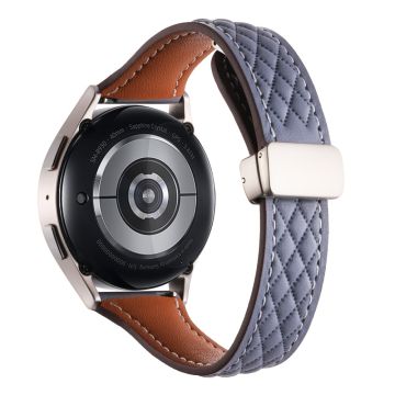 Samsung Galaxy Watch6 Classic / Watch6 Watch Strap 20mm Folding Buckle Genuine Cow Leather Band - Muddy Grey