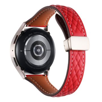 Samsung Galaxy Watch3 45mm / Huawei Watch GT 4 46mm Watch Band 22mm Genuine Cow Leather Strap - Red