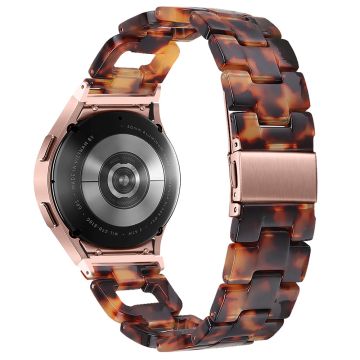 Resin Strap Samsung Galaxy Watch6 40mm / 44mm / Watch6 Classic 43mm / 47mm D-Shape Bracelet Watchband - Tortoiseshell