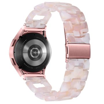 Resin Strap Samsung Galaxy Watch6 40mm / 44mm / Watch6 Classic 43mm / 47mm D-Shape Bracelet Watchband - Pink Flower