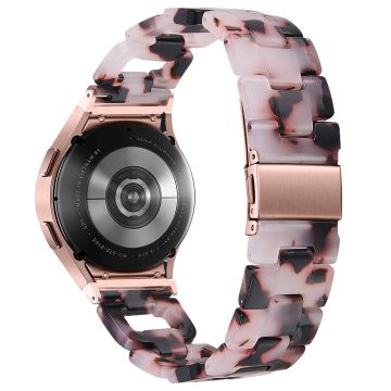 Resin Strap Samsung Galaxy Watch6 40mm / 44mm / Watch6 Classic 43mm / 47mm D-Shape Bracelet Watchband - Pink+Black