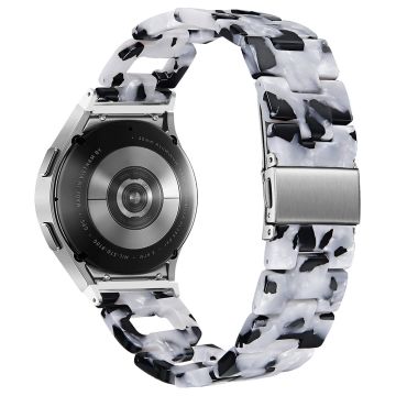 Resin Strap Samsung Galaxy Watch6 40mm / 44mm / Watch6 Classic 43mm / 47mm D-Shape Bracelet Watchband - Black+White