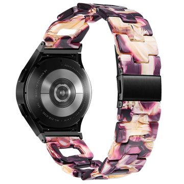 Resin Strap Samsung Galaxy Watch6 40mm / 44mm / Watch6 Classic 43mm / 47mm D-Shape Bracelet Watchband - Glitter Purple