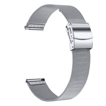 LG Watch Sport Milanese Stainless Steel Mesh Band 20mm Adjustable Smart Watch Strap - Silver