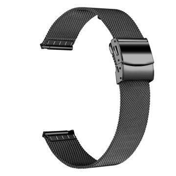 Garmin Venu / Venu Sq / Forerunner 55 Watch Strap 20mm Milanese Stainless Steel Watch Band, Black