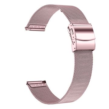 Garmin Venu / Venu Sq / Forerunner 55 Milanese Watchband 20mm Stainless Steel Watch Strap - Rose Pink