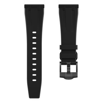 Samsung Galaxy Watch3 45mm / Gear S3 Classic / Huawei Watch GT 4 46mm Silicone Watch Band 22mm Wrist Strap - Black