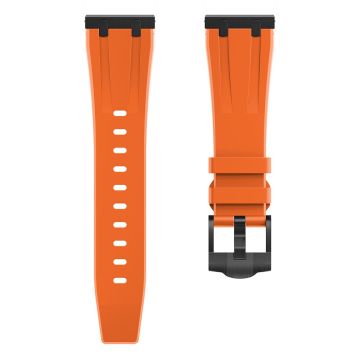 Samsung Galaxy Watch3 45mm / Gear S3 Classic / Huawei Watch GT 4 46mm Silicone Watch Band 22mm Wrist Strap - Black / Orange