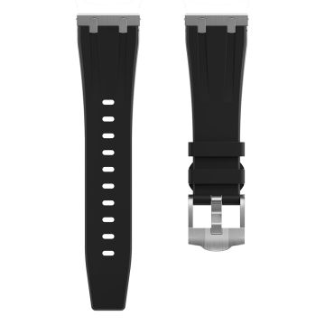 Samsung Galaxy Watch3 45mm / Gear S3 Classic / Huawei Watch GT 4 46mm Silicone Watch Band 22mm Wrist Strap - Silver / Black